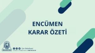 30.12.2025 TARİHLİ ENCÜMEN KARAR ÖZETİ